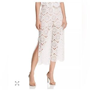 Anthropologie Red Carter Pants Womens Size Small Deck Lace White Lined Boho